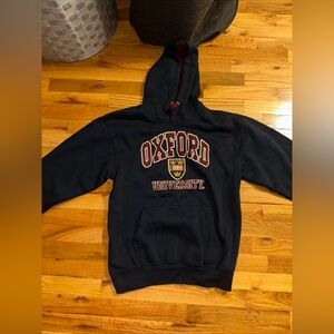 Vtg Oxford University Official Merchandise Red Hoodie Men’s Large Embroidered